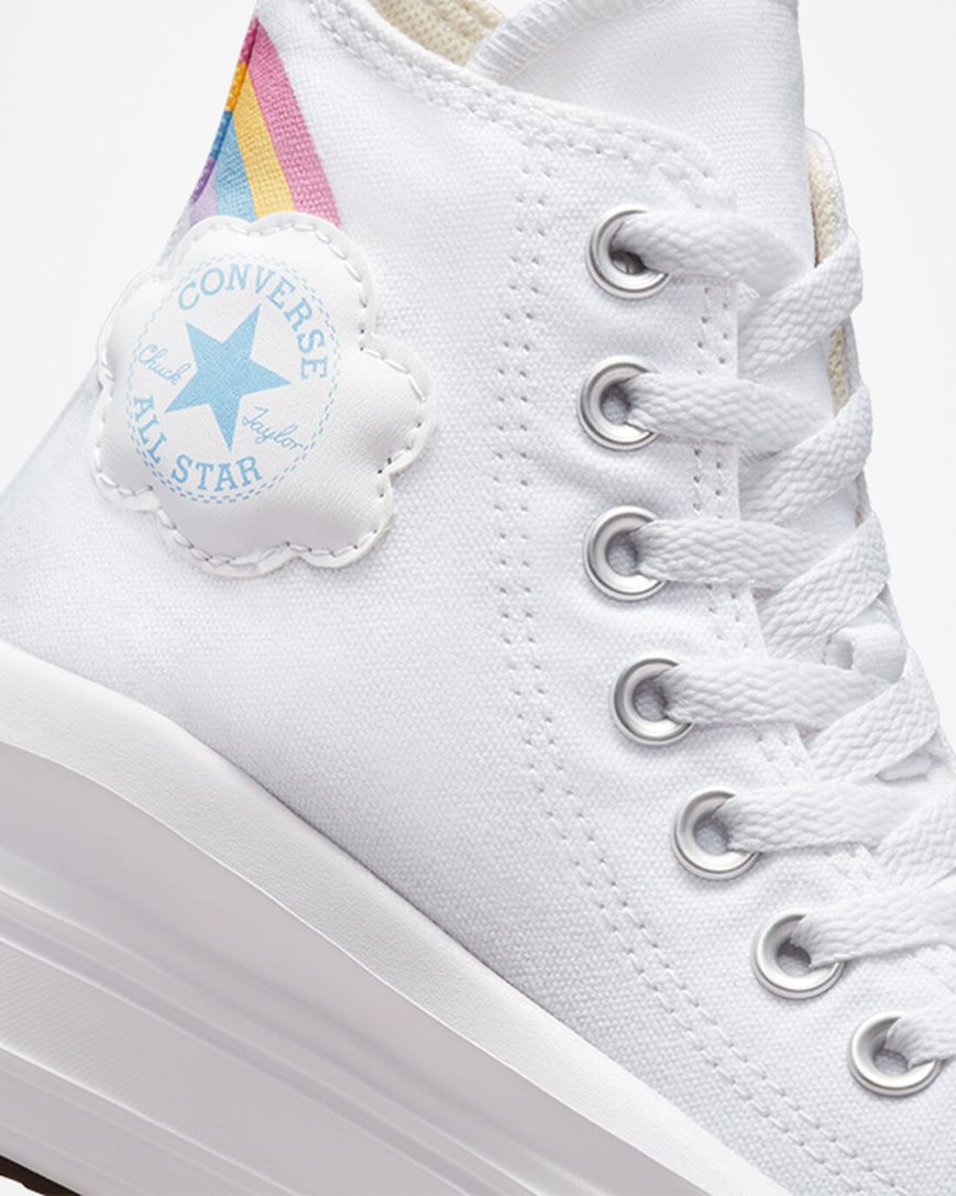 Zapatos Plataforma Converse Chuck Taylor All Star Move Rainbow Cloud Altas Niña Blancas Azules Rosas | PE E7PW0L